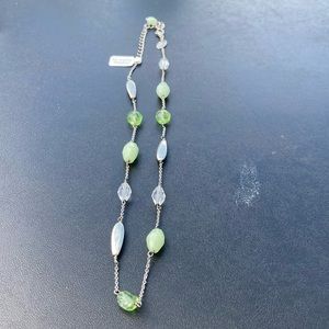 NWT Lia Sophia | Necklace | Silver and Green Beads | NWT | Adjustable